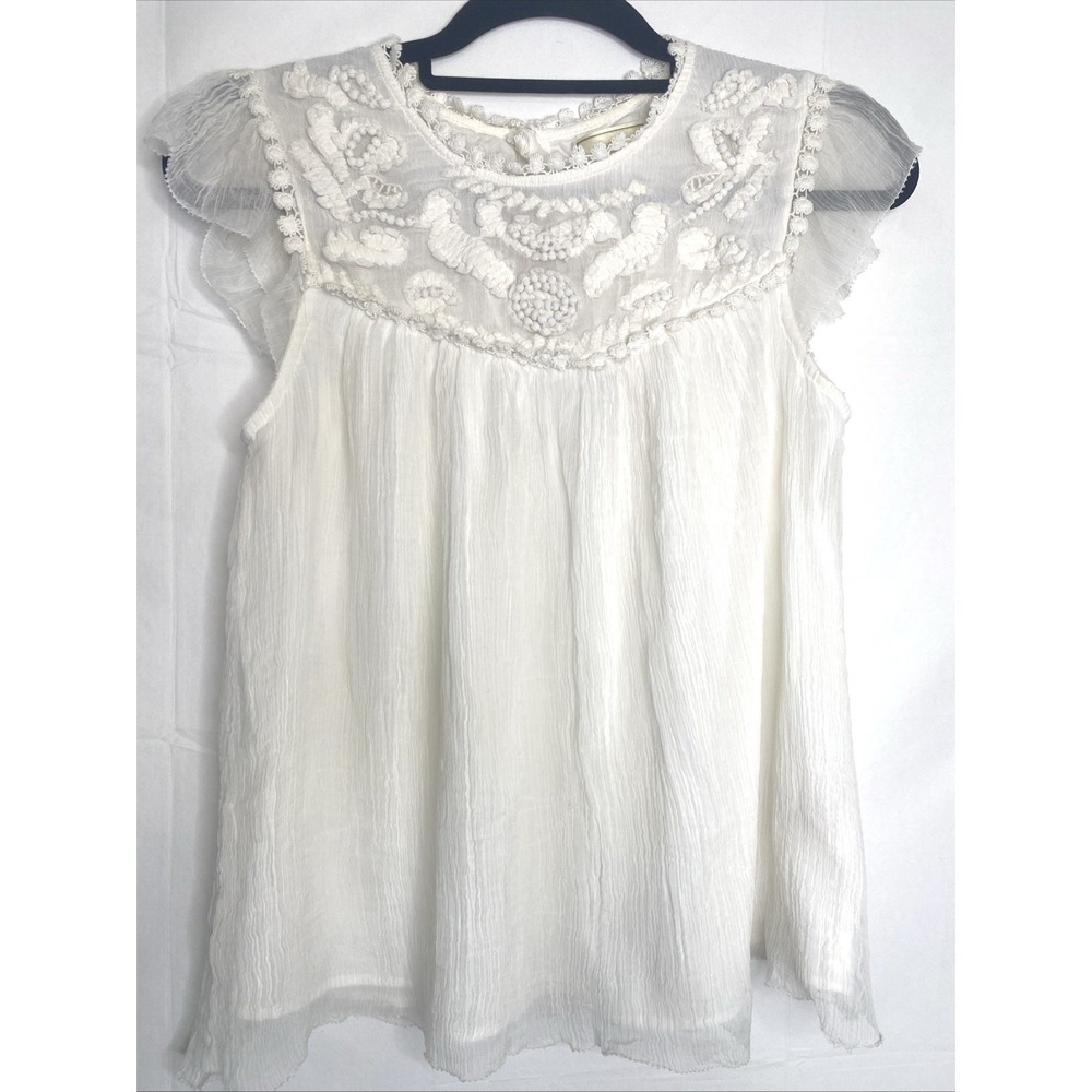Moulinette Souers Anthropology Sleeveless Lace shirt womens SZ 2